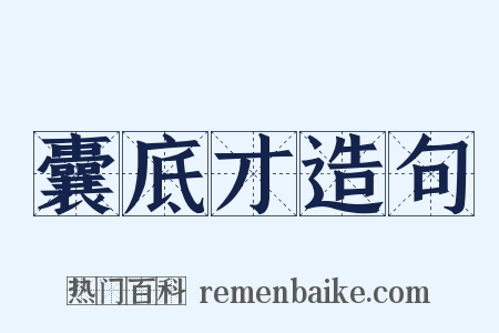 囊底才造句是什么意思的图片